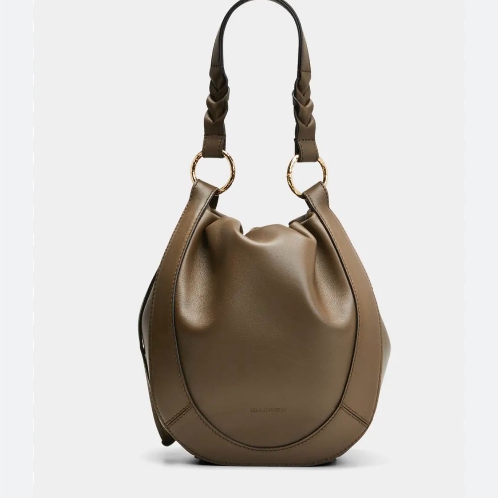 Ulla Johnson Hilma Ruched Leather Bucket Bag